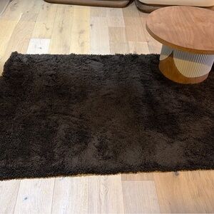 Plush Black Bath Rug